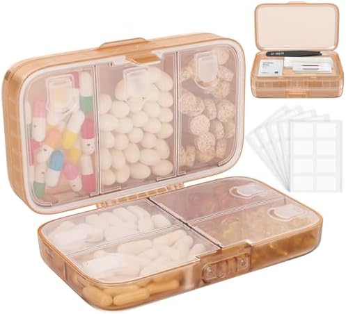Large weekly pill organizer, brown