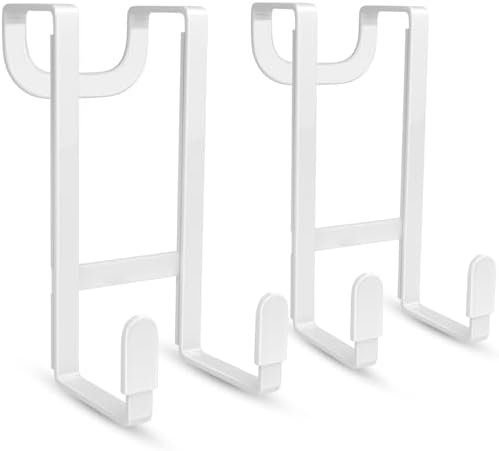 No drill over the door hooks, white
