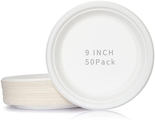 Paper plates, 9 inch, 50 pack