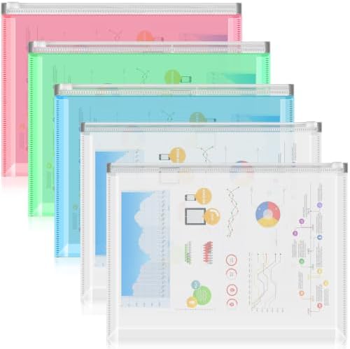 Plastic envelopes, 5 pack, assorted