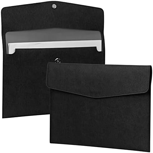 PU leather file folder, black