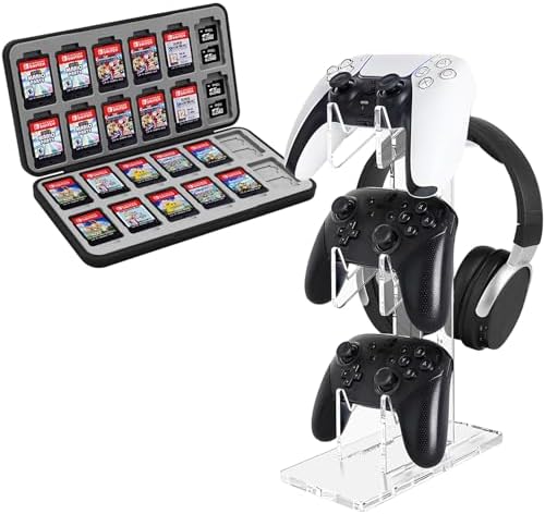 Switch case with controller and headphone holder